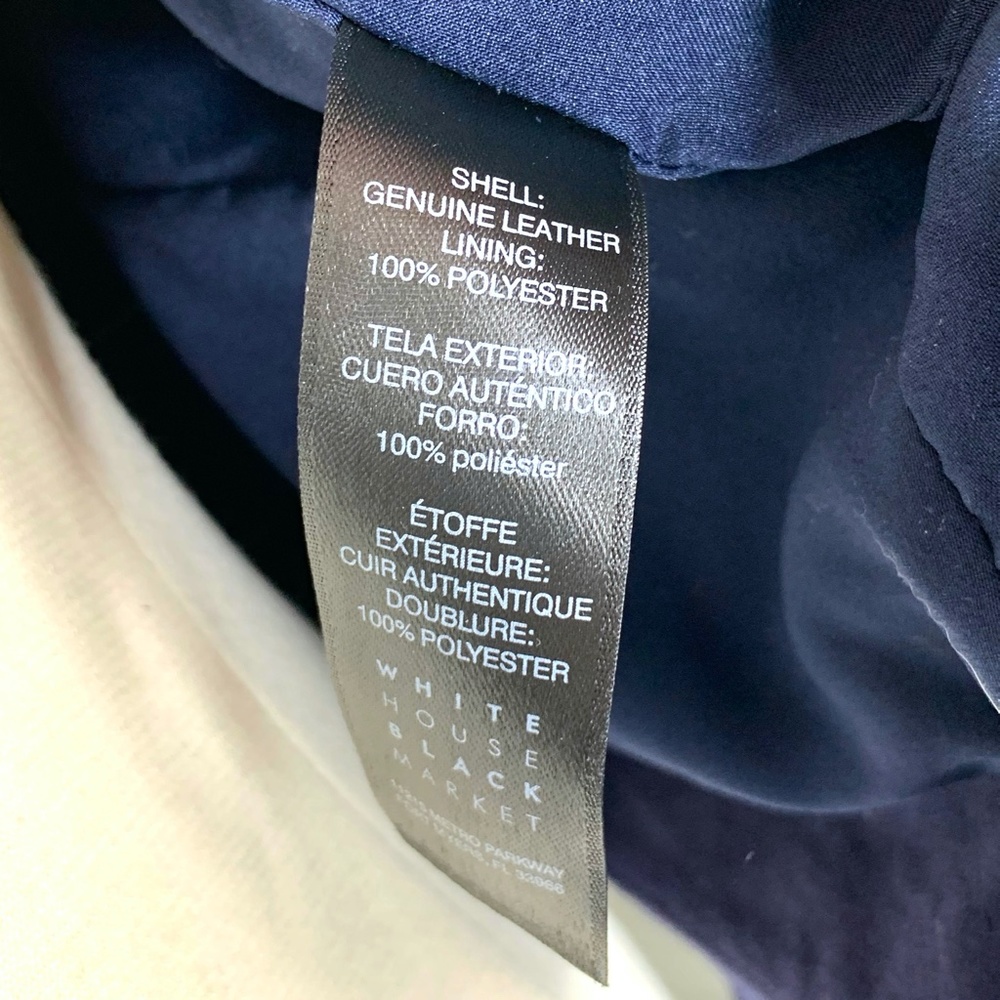 🚫SOLD! NWT🤩|•WHBM•| Navy Suede Moto Jacket* - Picture 16 of 16